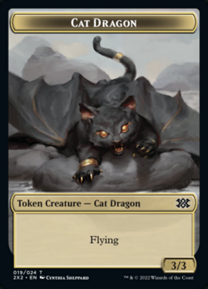 Cat Dragon // Vampire Double-Sided Token [Double Masters 2022 Tokens] | Shuffle n Cut Hobbies & Games