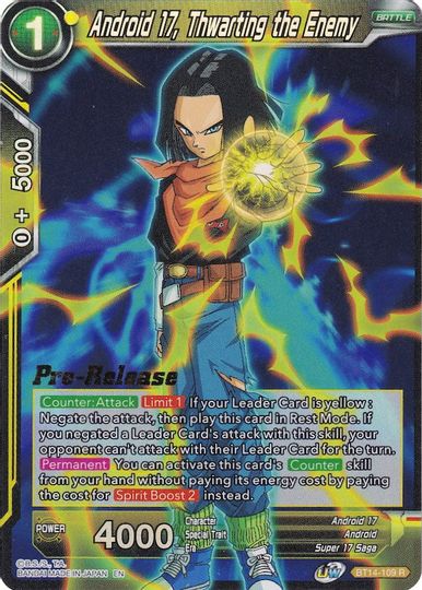 Android 17, Thwarting the Enemy (BT14-109) [Cross Spirits Prerelease Promos] | Shuffle n Cut Hobbies & Games