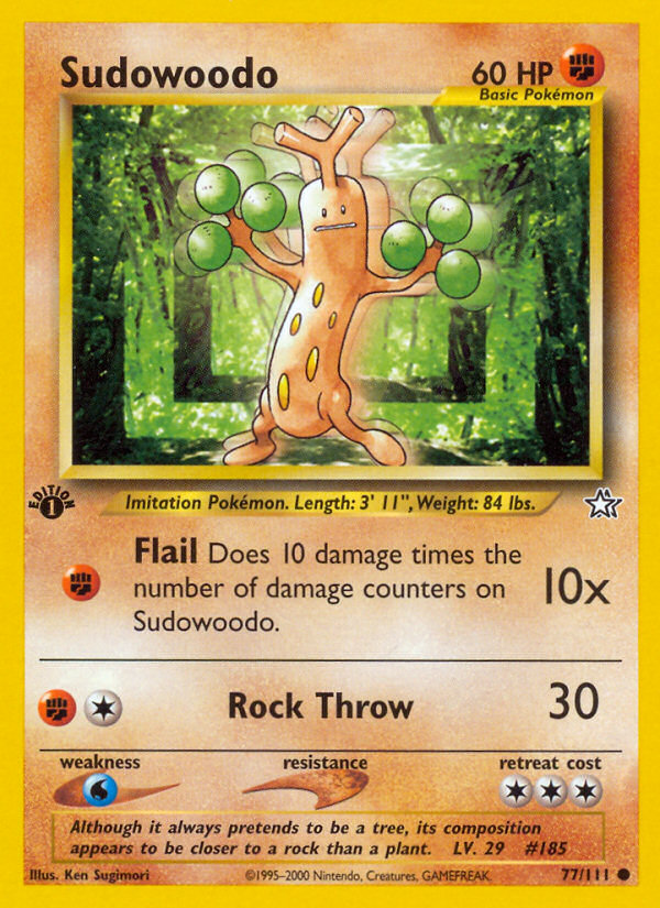 Sudowoodo (77/111) [Neo Genesis 1st Edition] | Shuffle n Cut Hobbies & Games