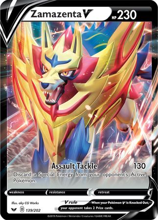 Zamazenta V (139/202) (Jumbo Card) [Sword & Shield: Base Set] | Shuffle n Cut Hobbies & Games