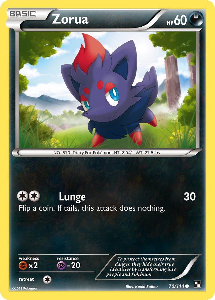 Zorua (70/114) [Black & White: Base Set] | Shuffle n Cut Hobbies & Games