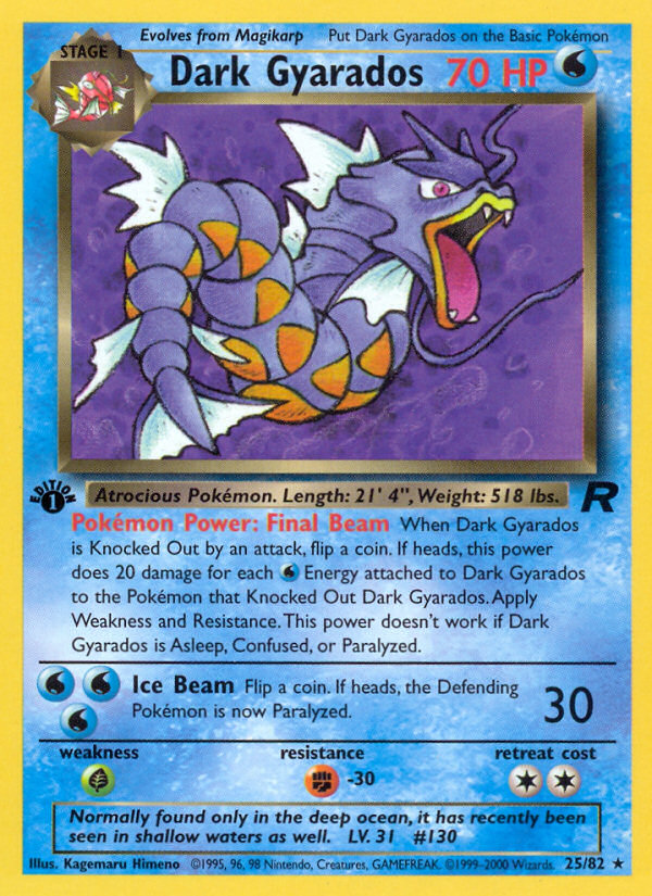 Dark Gyarados (25/82) [Team Rocket 1st Edition] | Shuffle n Cut Hobbies & Games