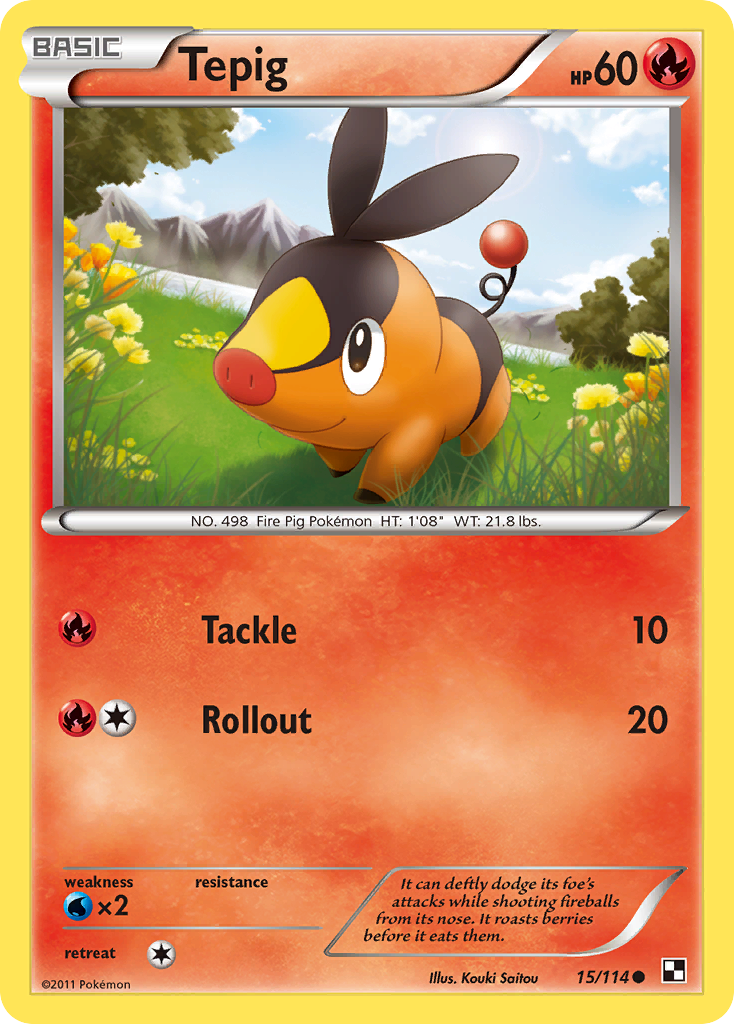 Tepig (15/114) [Black & White: Base Set] | Shuffle n Cut Hobbies & Games