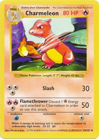 Charmeleon (24/102) [Base Set Shadowless Unlimited] | Shuffle n Cut Hobbies & Games