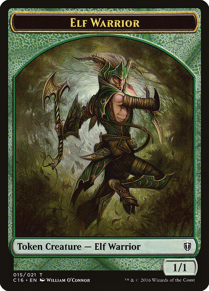 Elf Warrior // Zombie Double-Sided Token [Commander 2016 Tokens] | Shuffle n Cut Hobbies & Games