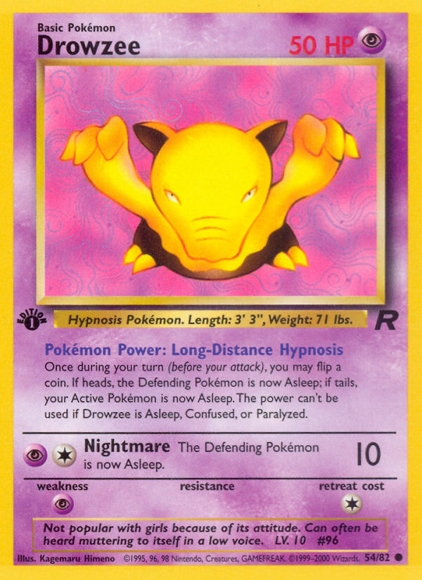 Drowzee (54/82) [Team Rocket 1st Edition] | Shuffle n Cut Hobbies & Games