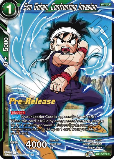 Son Gohan, Confronting Invasion (BT15-071) [Saiyan Showdown Prerelease Promos] | Shuffle n Cut Hobbies & Games