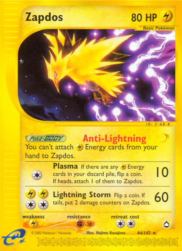 Zapdos (44/147) [Aquapolis] | Shuffle n Cut Hobbies & Games