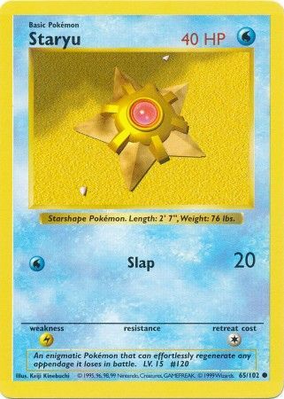 Staryu (65/102) [Base Set Shadowless Unlimited] | Shuffle n Cut Hobbies & Games