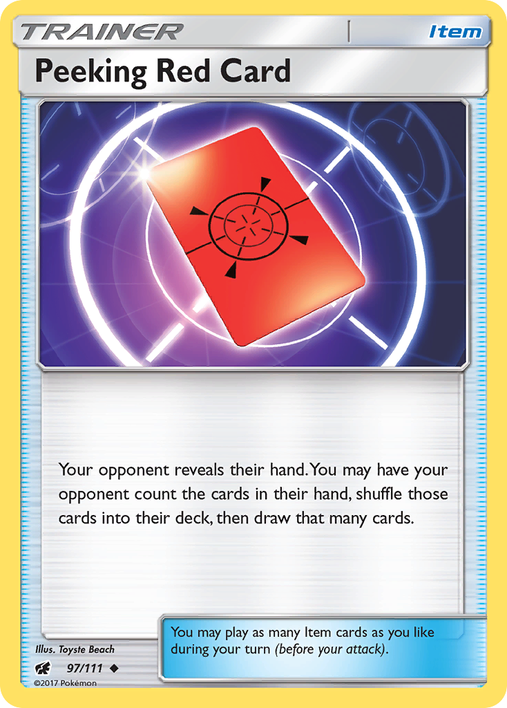 Peeking Red Card (97/111) [Sun & Moon: Crimson Invasion] | Shuffle n Cut Hobbies & Games