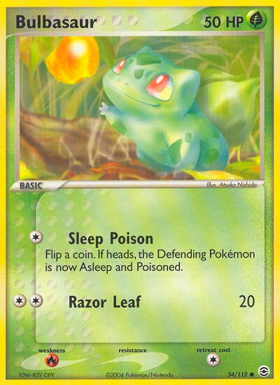 Bulbasaur (54/112) [EX: FireRed & LeafGreen] | Shuffle n Cut Hobbies & Games