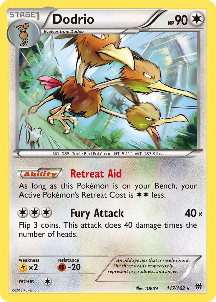 Dodrio (117/162) [XY: BREAKthrough] | Shuffle n Cut Hobbies & Games