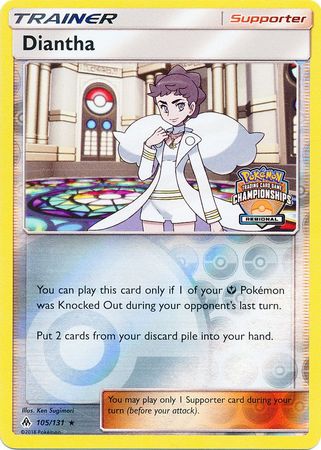 Diantha (105/131) (Regional Championship Promo) [Sun & Moon: Forbidden Light] | Shuffle n Cut Hobbies & Games