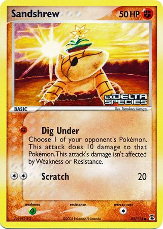 Sandshrew (82/113) (Stamped) [EX: Delta Species] | Shuffle n Cut Hobbies & Games