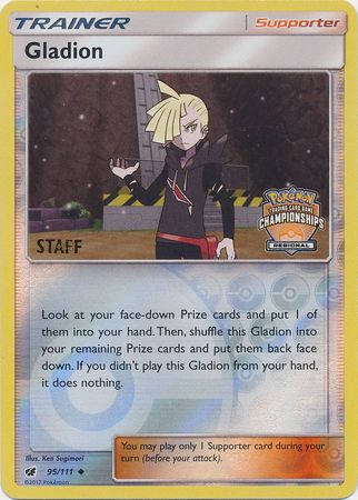 Gladion (95/111) (Regional Championship Promo Staff) [Sun & Moon: Crimson Invasion] | Shuffle n Cut Hobbies & Games