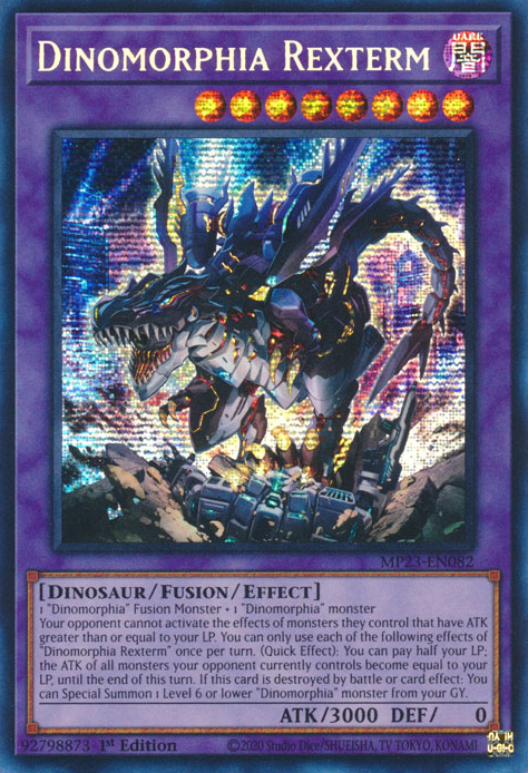 Dinomorphia Rexterm [MP23-EN082] Prismatic Secret Rare | Shuffle n Cut Hobbies & Games