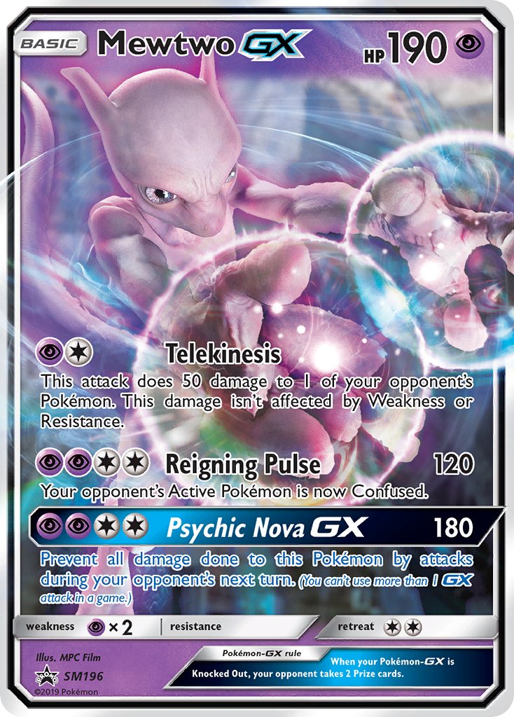 Mewtwo GX (SM196) [Sun & Moon: Black Star Promos] | Shuffle n Cut Hobbies & Games