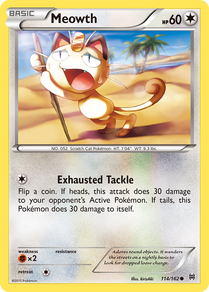 Meowth (114/162) [XY: BREAKthrough] | Shuffle n Cut Hobbies & Games