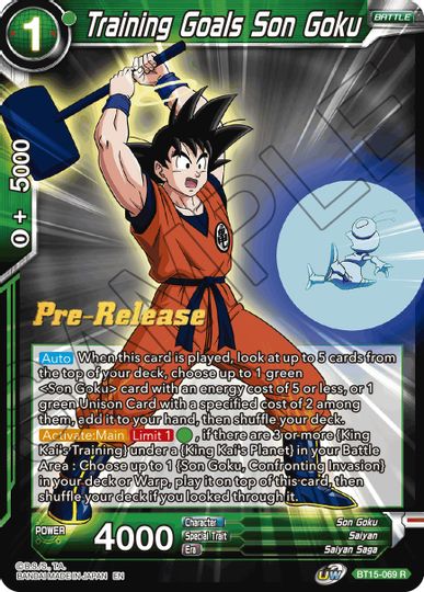 Training Goals Son Goku (BT15-069) [Saiyan Showdown Prerelease Promos] | Shuffle n Cut Hobbies & Games