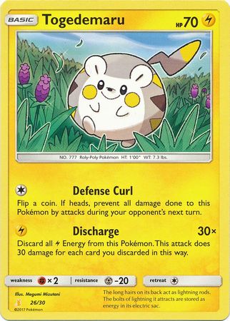 Togedemaru (26/30) [Sun & Moon: Trainer Kit - Alolan Raichu] | Shuffle n Cut Hobbies & Games