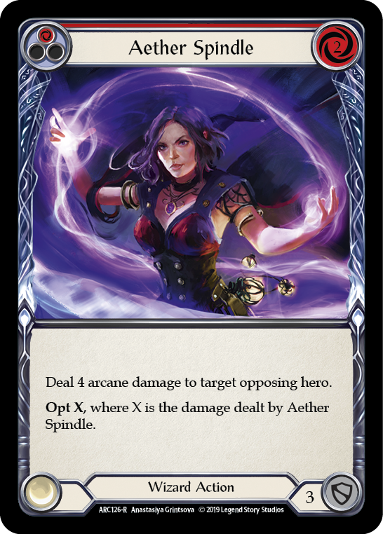 Aether Spindle (Red) [ARC126-R] 1st Edition Rainbow Foil | Shuffle n Cut Hobbies & Games