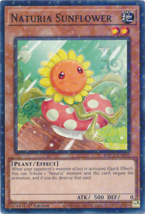 Naturia Sunflower (Duel Terminal) [HAC1-EN102] Parallel Rare | Shuffle n Cut Hobbies & Games