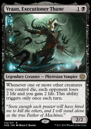 Vraan, Executioner Thane (Promo Pack) [Phyrexia: All Will Be One Promos] | Shuffle n Cut Hobbies & Games