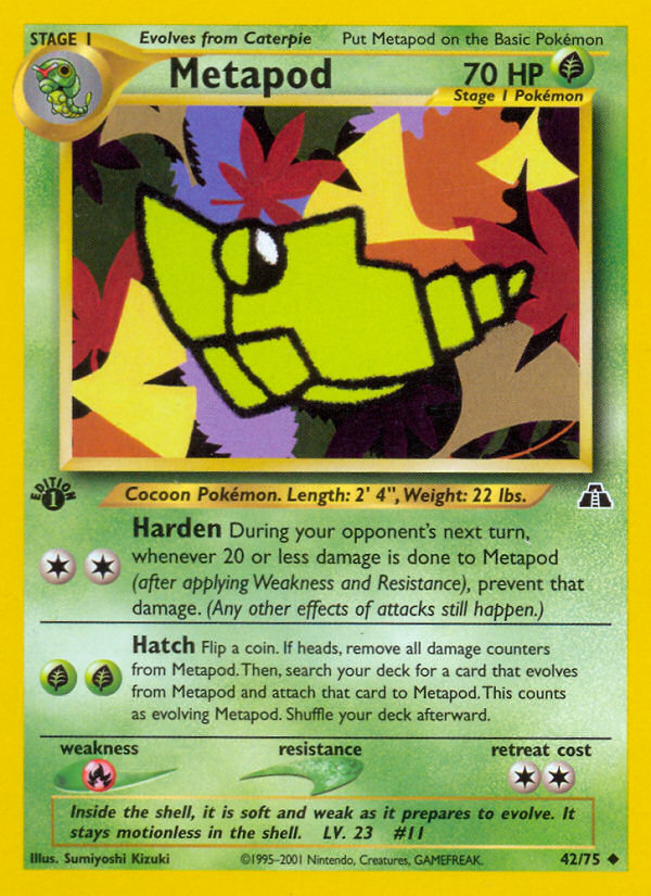 Metapod (42/75) [Neo Discovery 1st Edition] | Shuffle n Cut Hobbies & Games