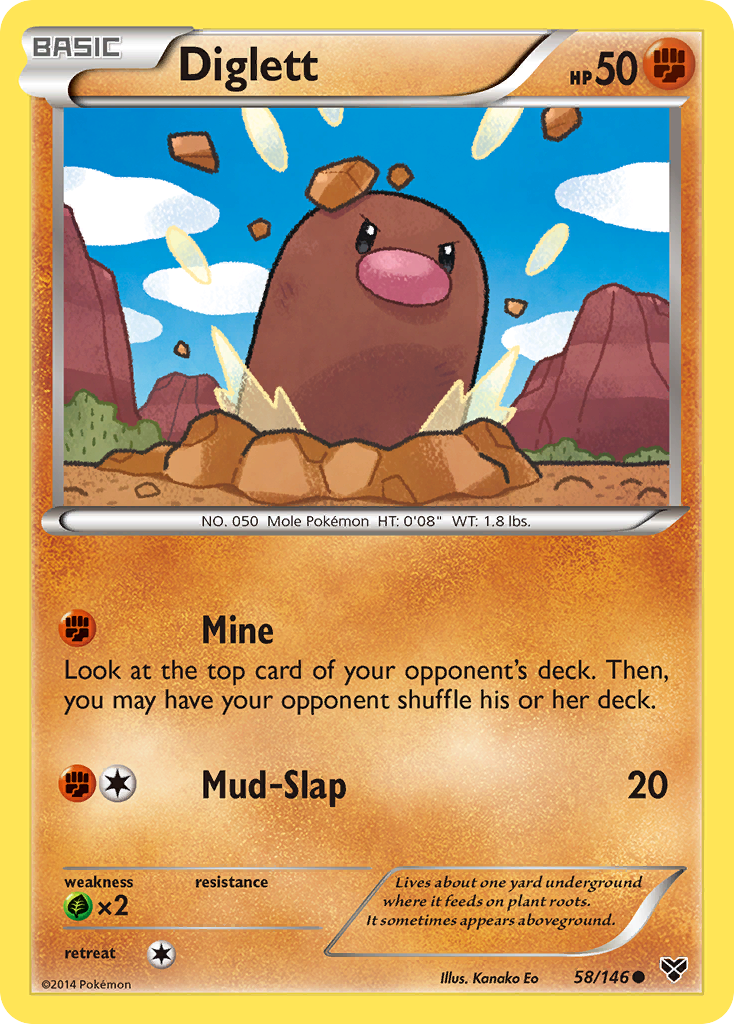 Diglett (58/146) [XY: Base Set] | Shuffle n Cut Hobbies & Games