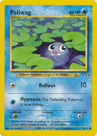 Poliwag (62/75) [Neo Discovery Unlimited] | Shuffle n Cut Hobbies & Games