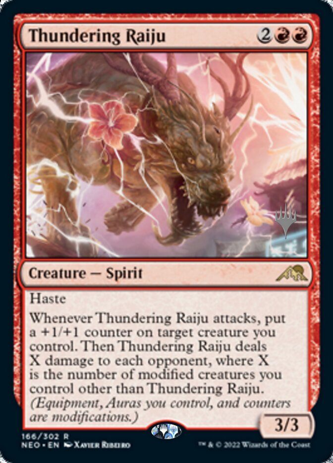 Thundering Raiju (Promo Pack) [Kamigawa: Neon Dynasty Promos] | Shuffle n Cut Hobbies & Games