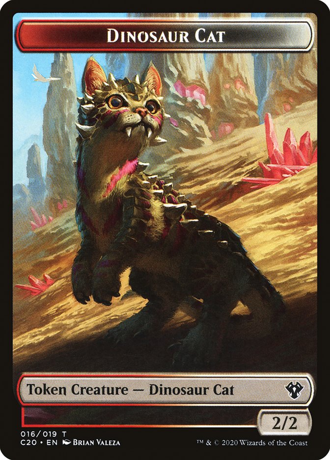 Bird // Dinosaur Cat Double-Sided Token [Commander 2020 Tokens] | Shuffle n Cut Hobbies & Games