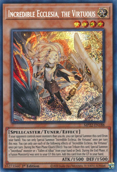 Incredible Ecclesia, the Virtuous [MP22-EN188] Prismatic Secret Rare | Shuffle n Cut Hobbies & Games