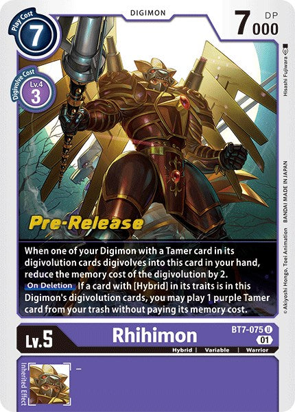 Rhihimon [BT7-075] [Next Adventure Pre-Release Cards] | Shuffle n Cut Hobbies & Games