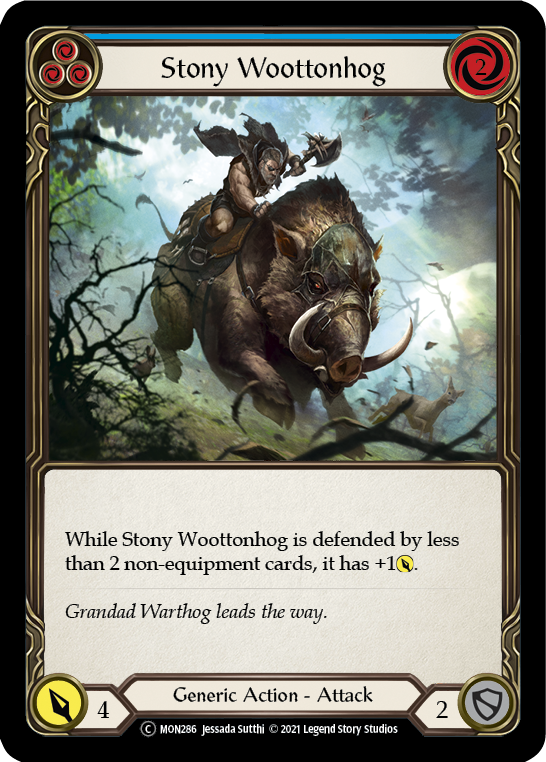 Stony Woottonhog (Blue) [U-MON286-RF] Unlimited Rainbow Foil | Shuffle n Cut Hobbies & Games