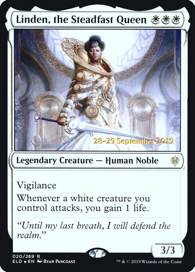 Linden, the Steadfast Queen [Throne of Eldraine Prerelease Promos] | Shuffle n Cut Hobbies & Games