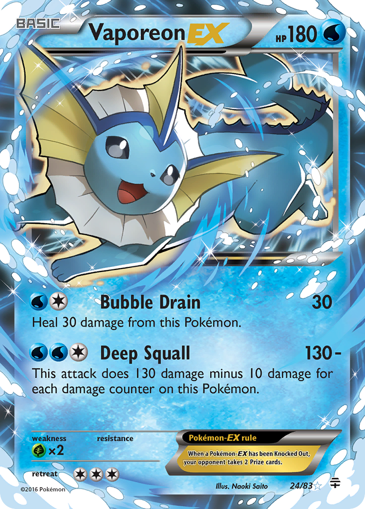 Vaporeon EX (24/83) [XY: Generations] | Shuffle n Cut Hobbies & Games