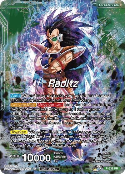 Raditz // Raditz, Brotherly Revival (Gold Stamped) (P-338) [Saiyan Showdown Prerelease Promos] | Shuffle n Cut Hobbies & Games