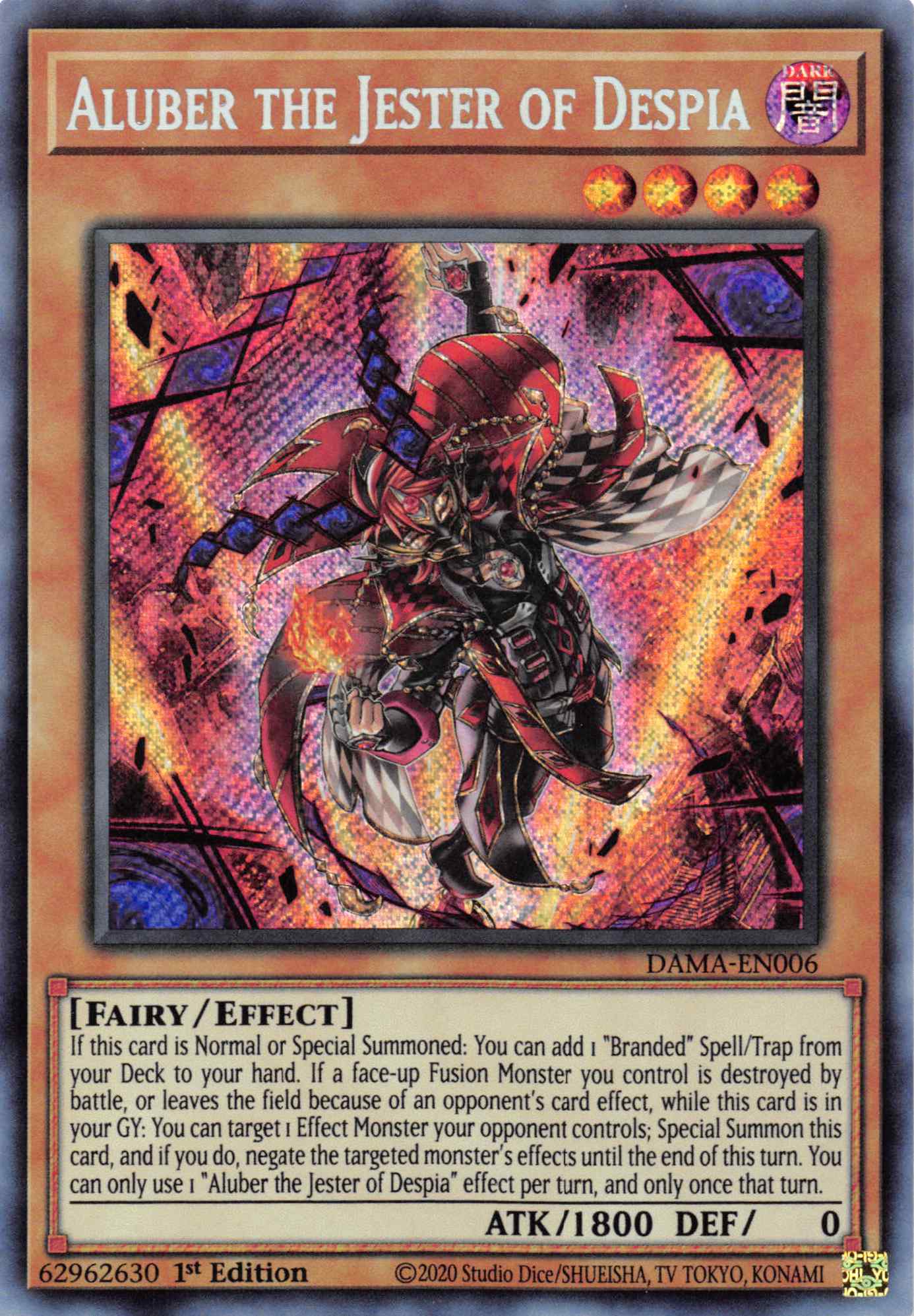 Aluber the Jester of Despia [DAMA-EN006] Secret Rare | Shuffle n Cut Hobbies & Games