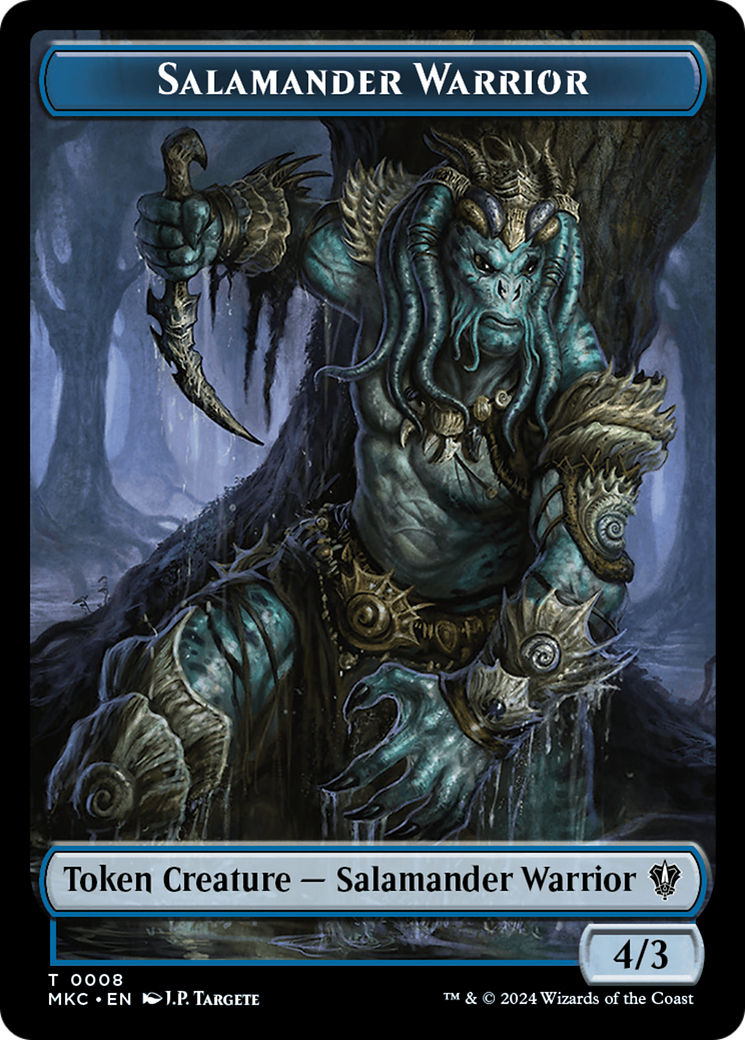 Salamander Warrior // Zombie Double-Sided Token [Murders at Karlov Manor Commander Tokens] | Shuffle n Cut Hobbies & Games