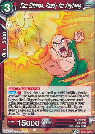 Tien Shinhan, Ready for Anything [BT12-009] | Shuffle n Cut Hobbies & Games