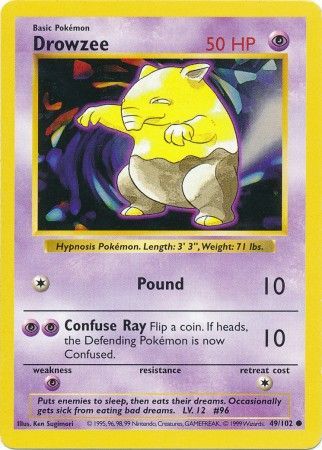 Drowzee (49/102) [Base Set Shadowless Unlimited] | Shuffle n Cut Hobbies & Games