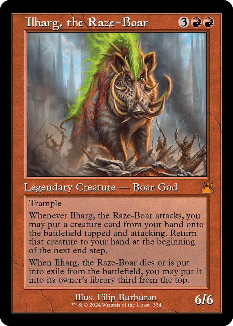 Ilharg, the Raze-Boar (Retro Frame) [Ravnica Remastered] | Shuffle n Cut Hobbies & Games