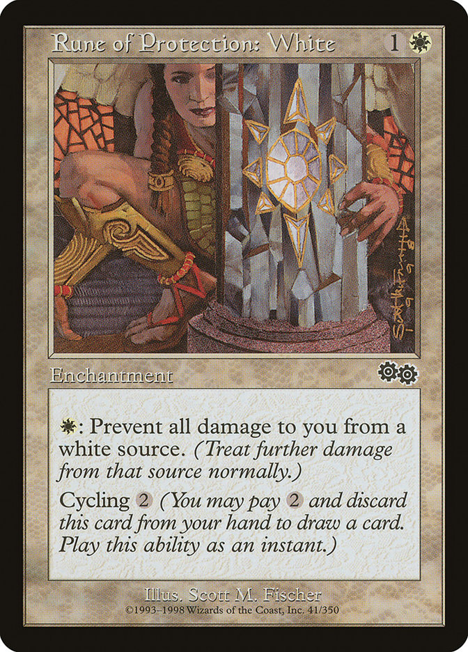 Rune of Protection: White [Urza's Saga] | Shuffle n Cut Hobbies & Games