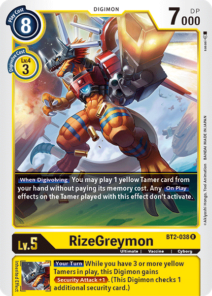 RizeGreymon [BT2-038] [Release Special Booster Ver.1.5] | Shuffle n Cut Hobbies & Games