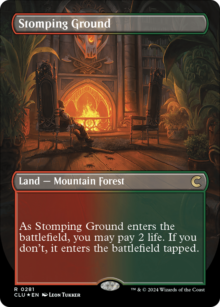 Stomping Ground (Borderless) [Ravnica: Clue Edition] | Shuffle n Cut Hobbies & Games