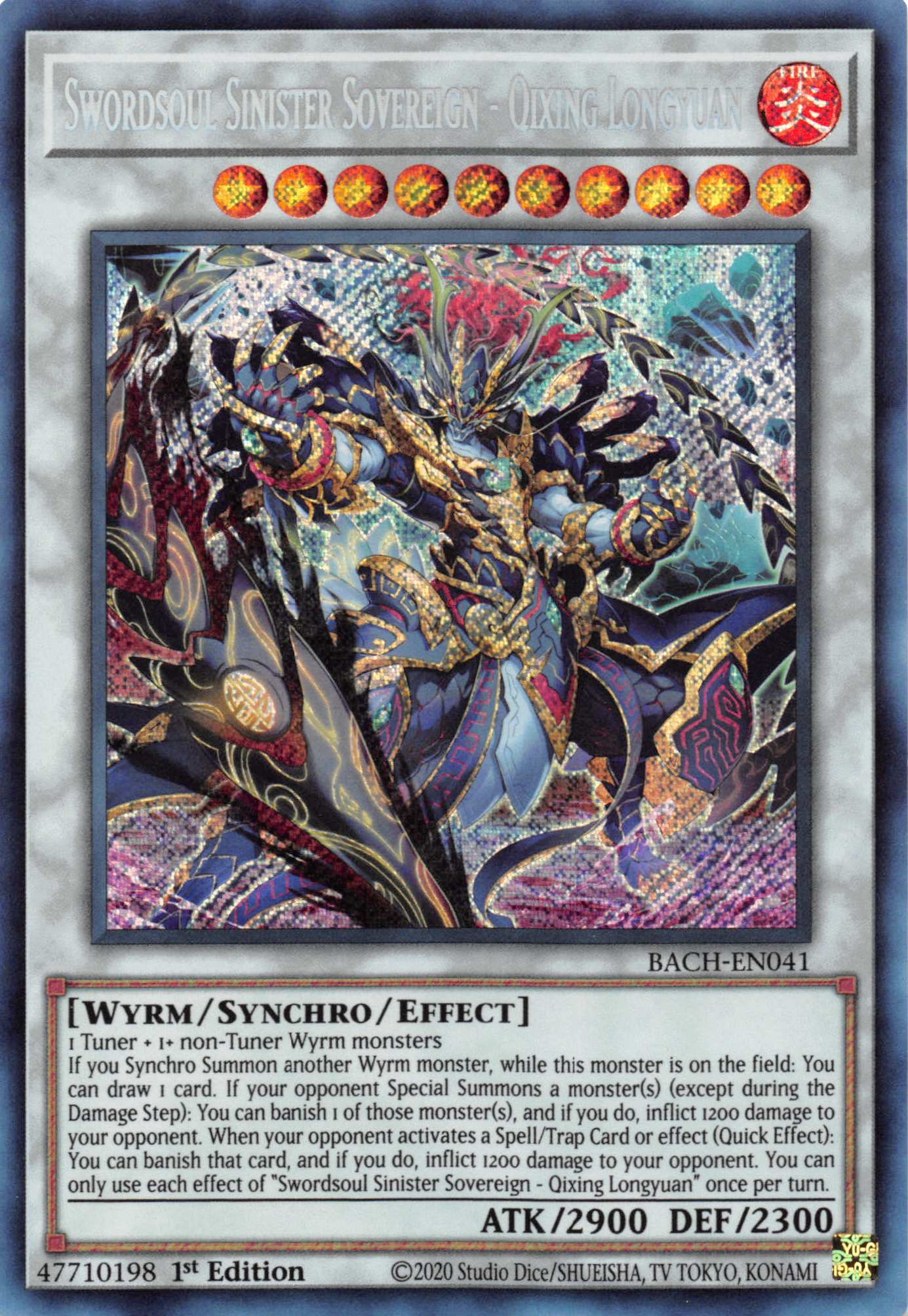 Swordsoul Sinister Sovereign - Qixing Longyuan [BACH-EN041] Secret Rare | Shuffle n Cut Hobbies & Games