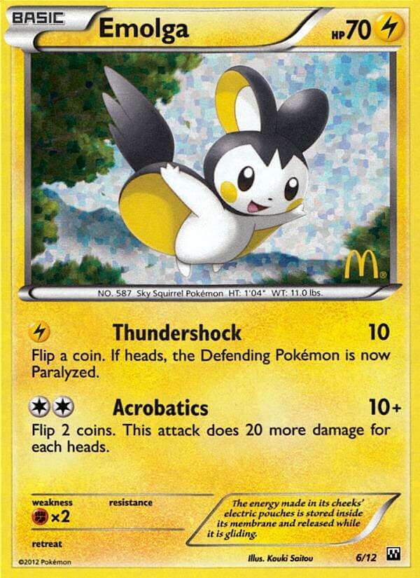 Emolga (6/12) [McDonald's Promos: 2012 Collection] | Shuffle n Cut Hobbies & Games