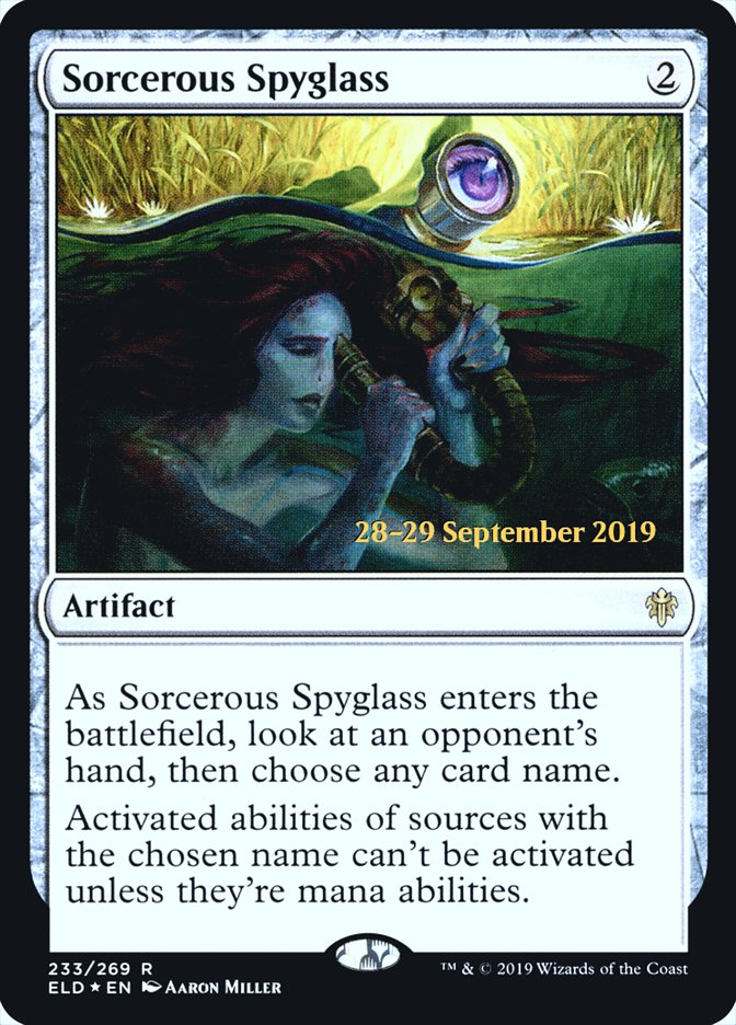 Sorcerous Spyglass [Throne of Eldraine Prerelease Promos] | Shuffle n Cut Hobbies & Games