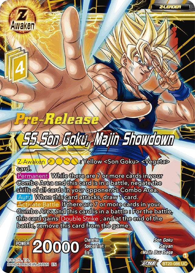 SS Son Goku, Majin Showdown (BT20-086) [Power Absorbed Prerelease Promos] | Shuffle n Cut Hobbies & Games